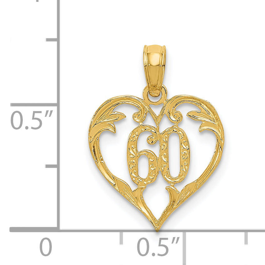 14K Yellow Gold 60 Heart Pendant
