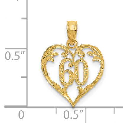 14K Yellow Gold 60 Heart Pendant
