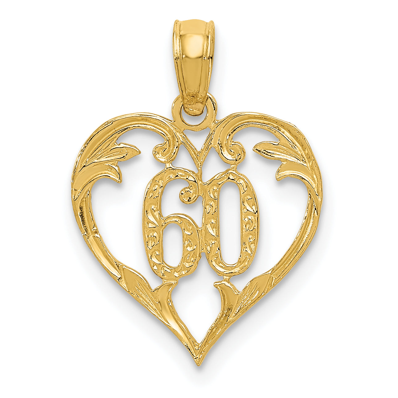 14K Yellow Gold 60 Heart Pendant