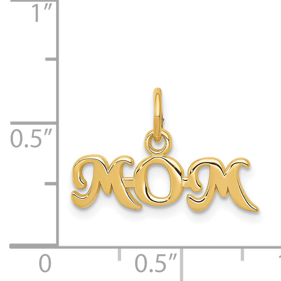 14K Yellow Gold Mom Charm