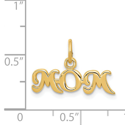 14K Yellow Gold Mom Charm