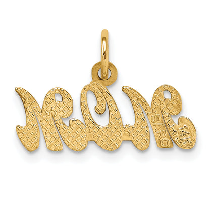 14K Yellow Gold Mom Charm
