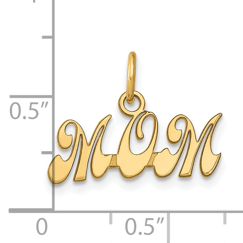 14K Yellow Gold Mom Charm