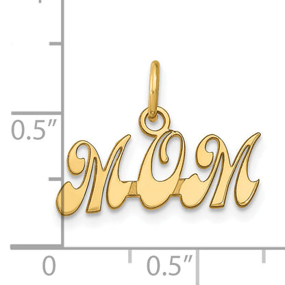 14K Yellow Gold Mom Charm
