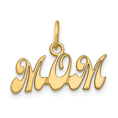 14K Yellow Gold Mom Charm