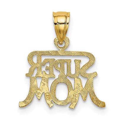 14K Yellow Gold Super Mom Charm