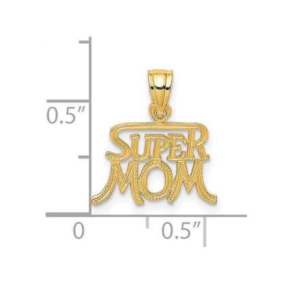 14K Yellow Gold Super Mom Charm