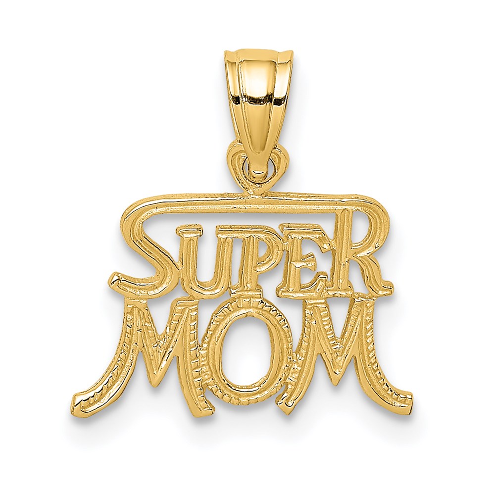 14K Yellow Gold Super Mom Charm