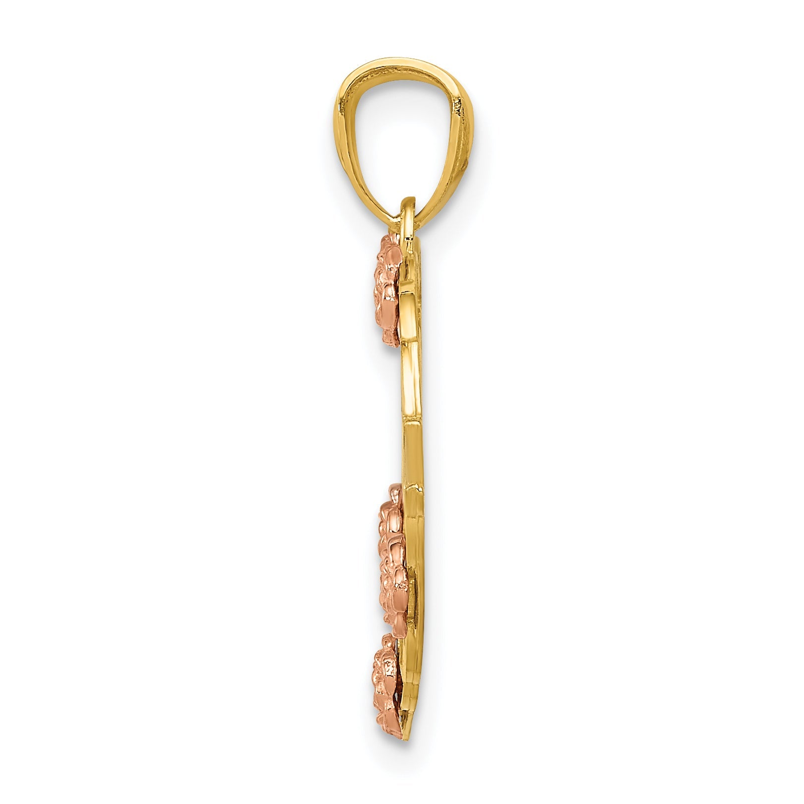 14K Two-Tone W/White Rhodium Grandma Heart Pendant