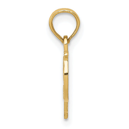 14K Yellow Gold I Heart Papa Charm