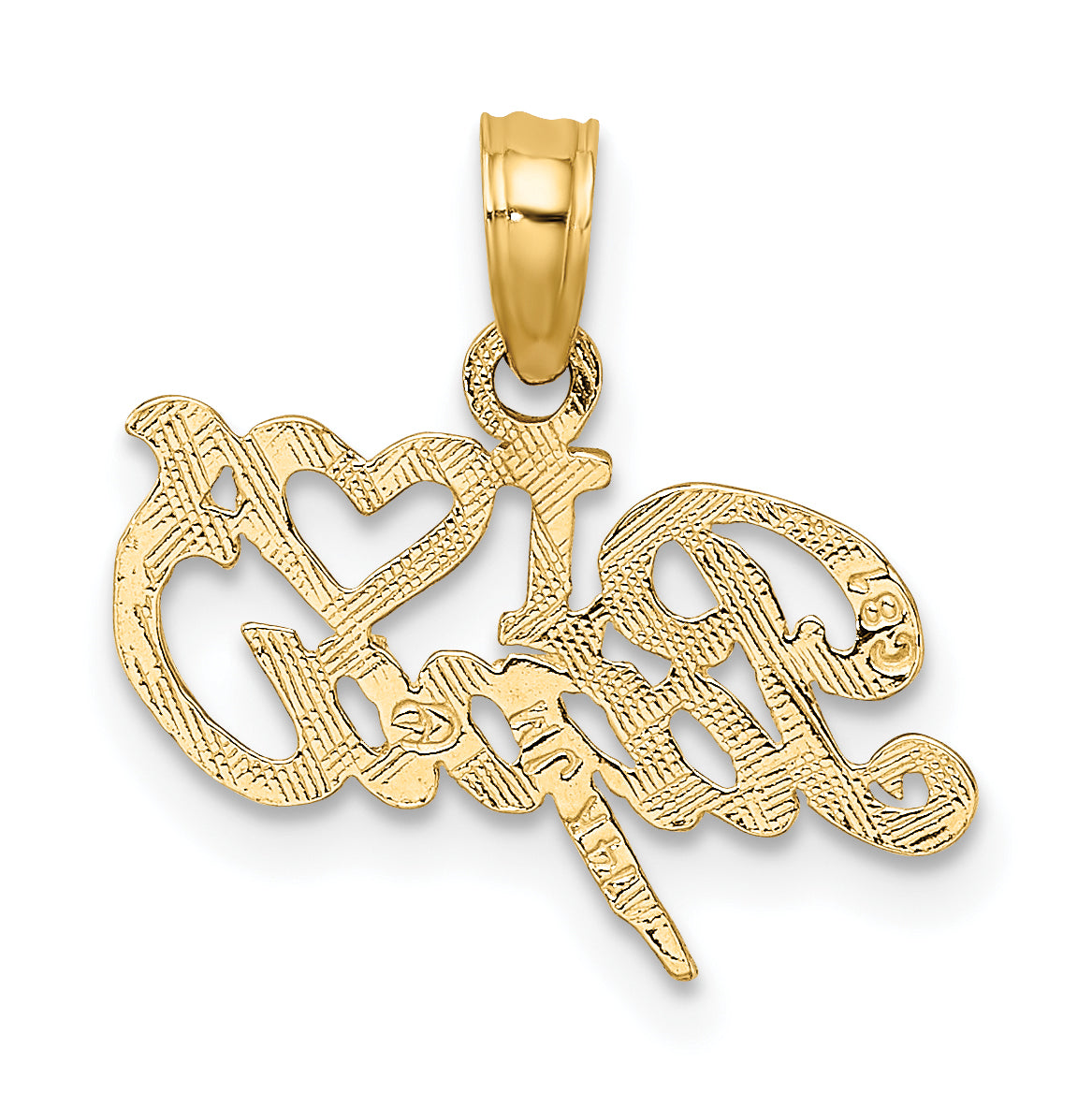 14K Yellow Gold I Heart Papa Charm