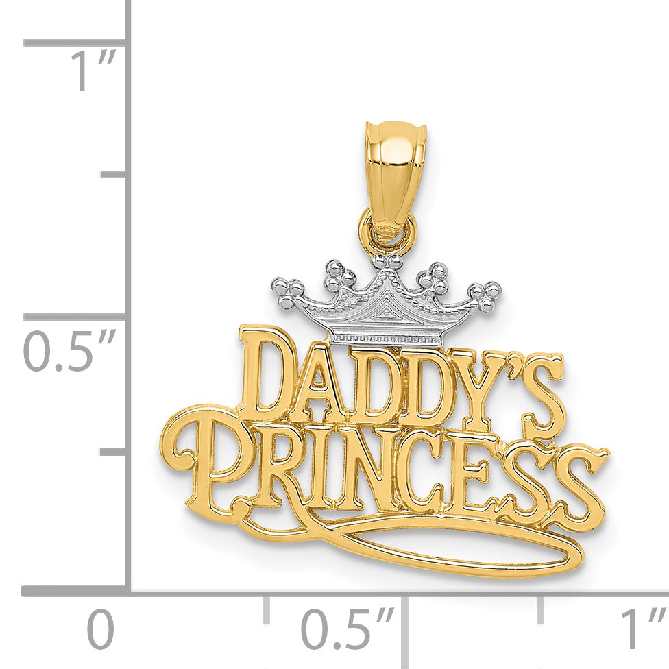 14K Yellow & Rhodium And Daddys Princess Pendant