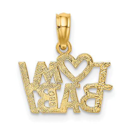 14K Yellow Gold I Heart My Baby Charm