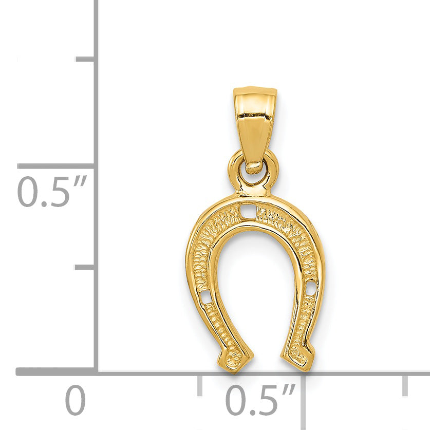 14K Yellow Gold Horseshoe Pendant