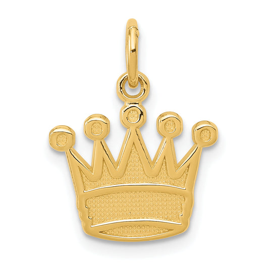 14K Yellow Gold Kings Crown Charm