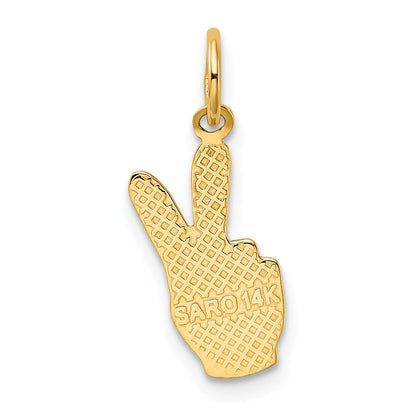 14K Yellow Gold Peace Sign Charm