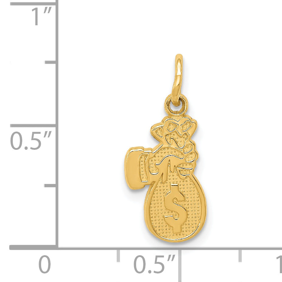 14K Yellow Gold Money Bag Charm