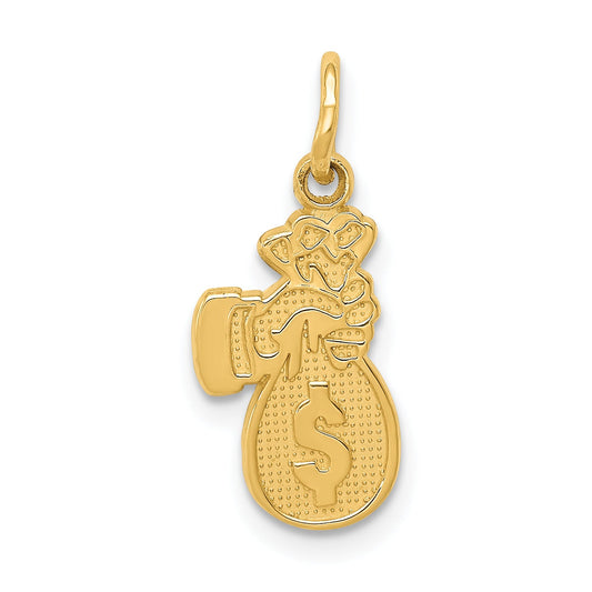 14K Yellow Gold Money Bag Charm