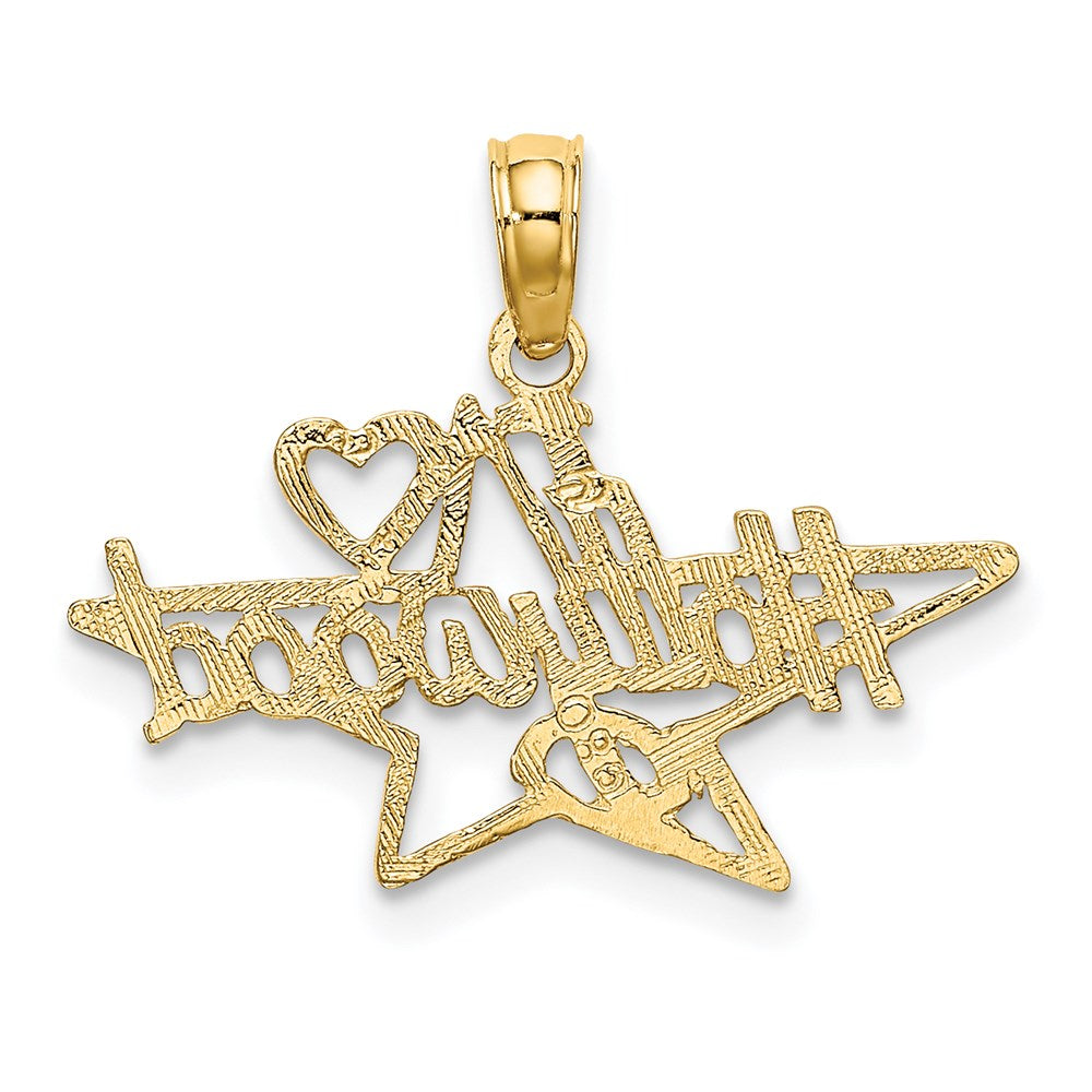 14K Yellow Gold I Heart Hollywood Star Charm
