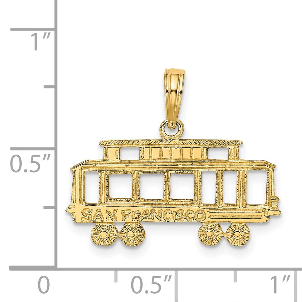 14K Yellow Gold San Francisco Cable Car Charm