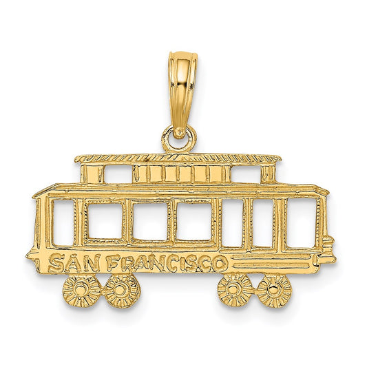 14K Yellow Gold San Francisco Cable Car Charm