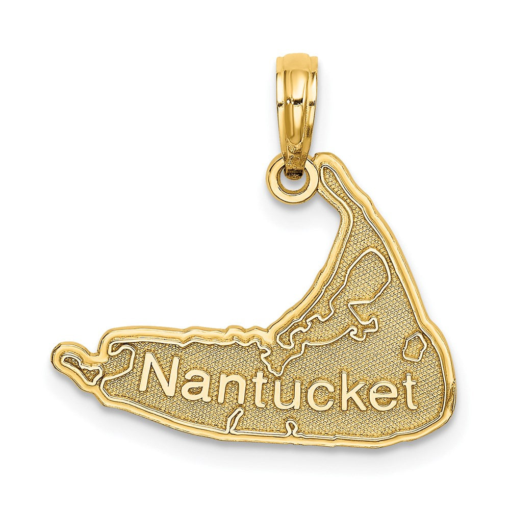14K Yellow Gold Nantucket Map Charm