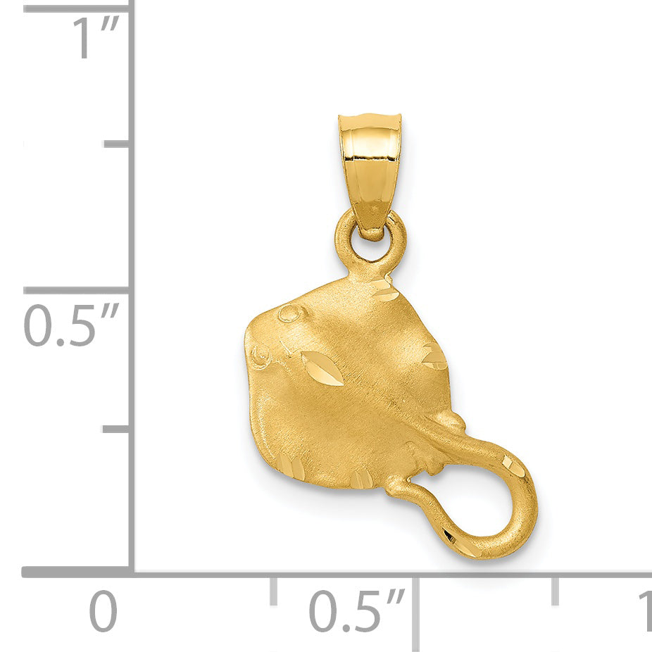 14K Yellow Gold Stingray Pendant