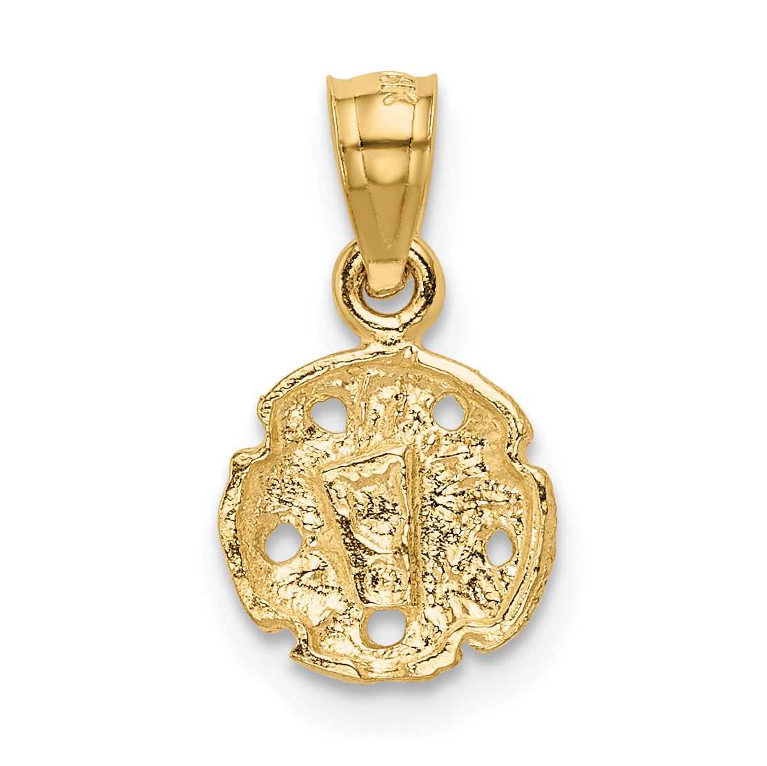 14K Yellow Gold Sand Dollar Pendant