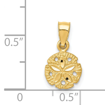 14K Yellow Gold Sand Dollar Pendant