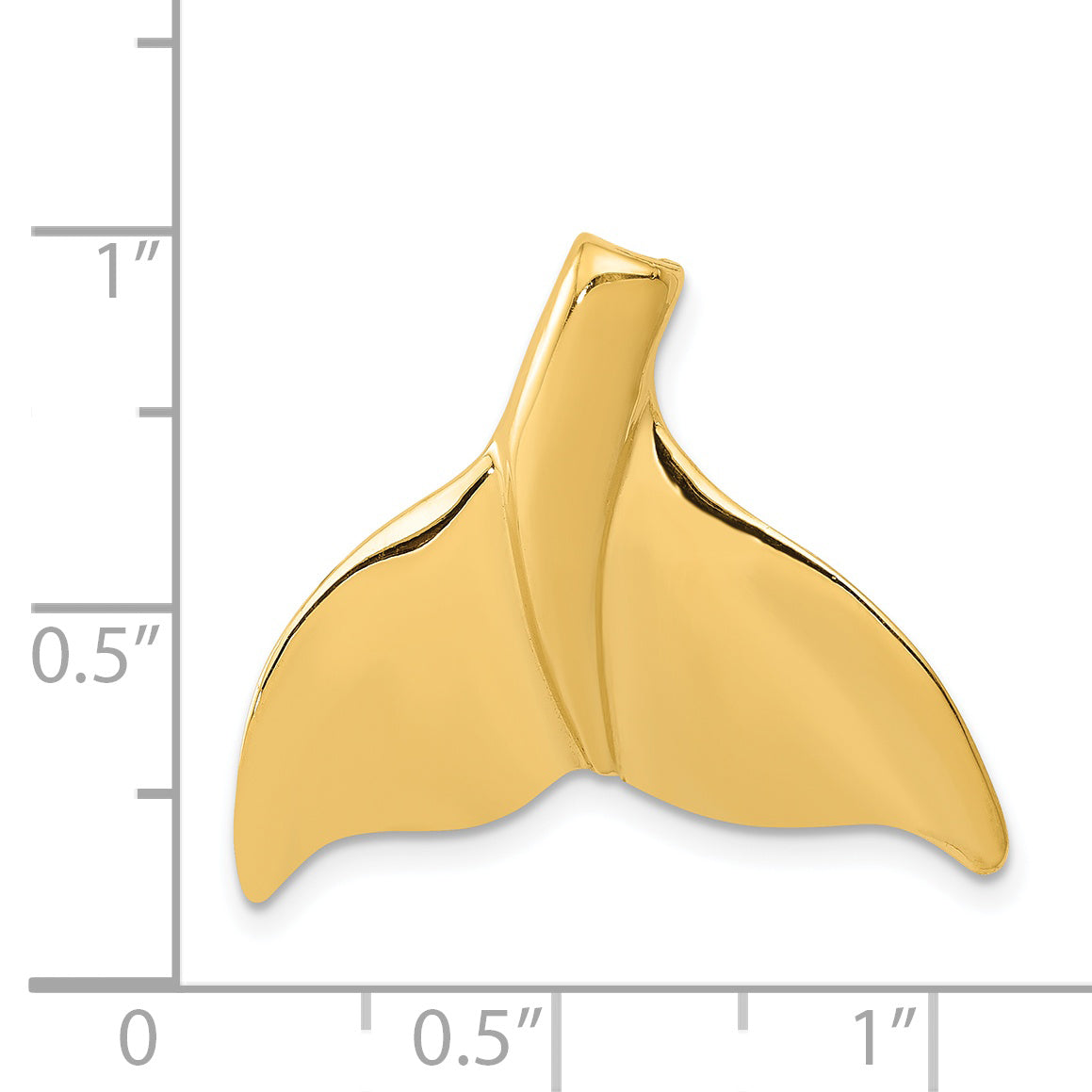 14K Yellow Gold Whale Tail Chain Slide