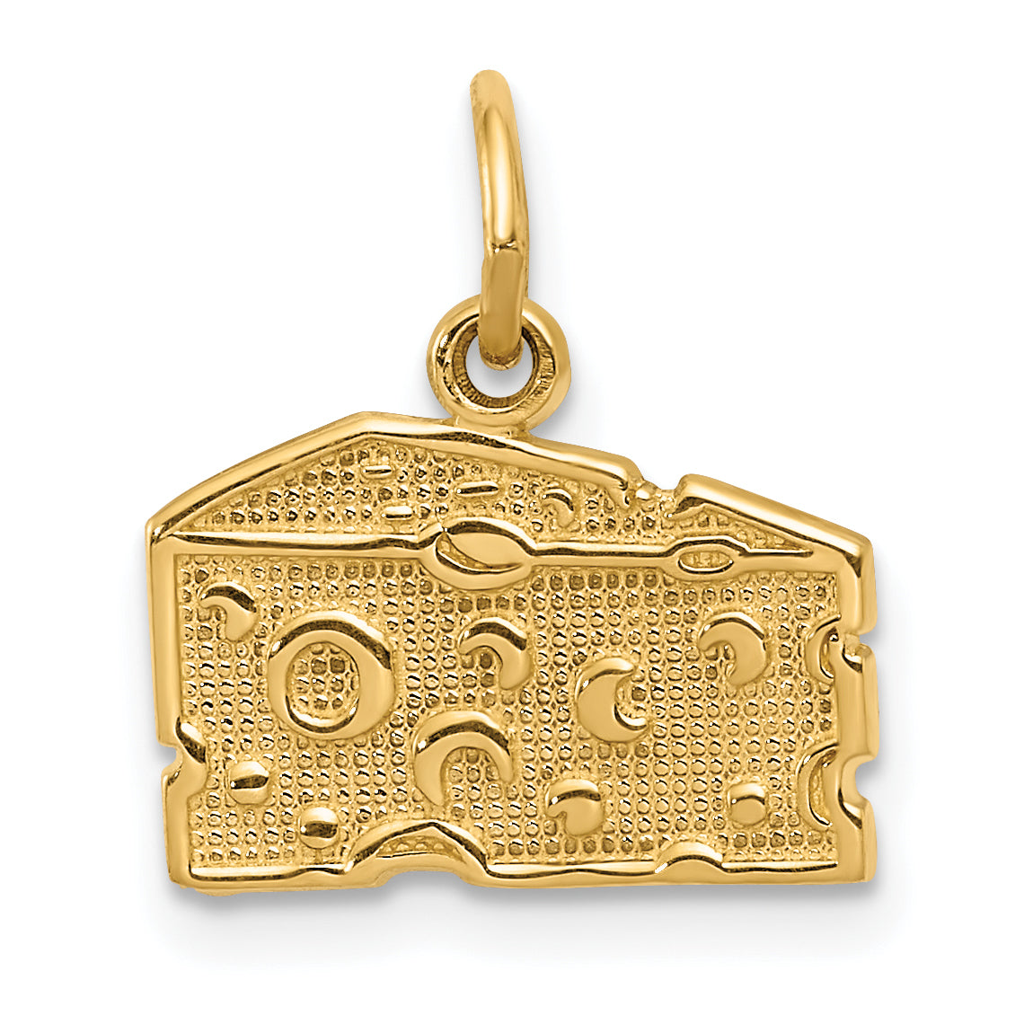 14K Yellow Gold Swiss Cheese Charm