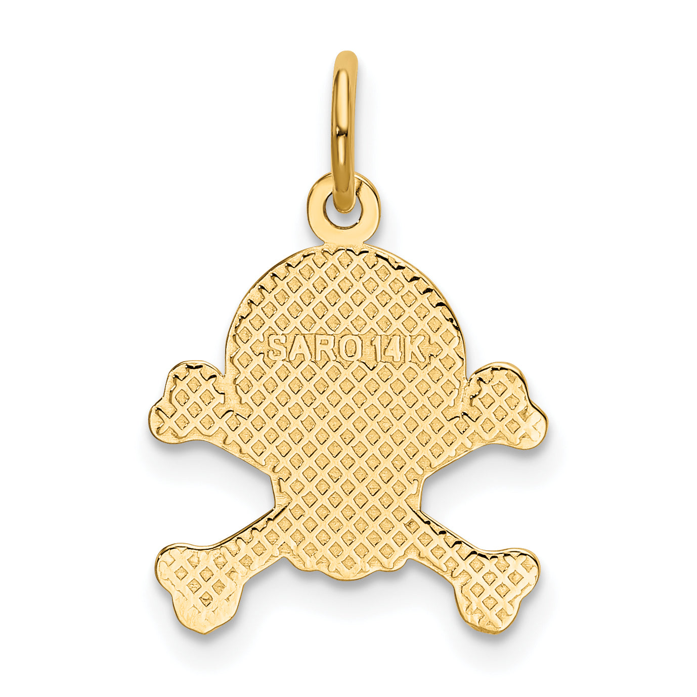 14K Yellow Gold Skull And Bones Charm