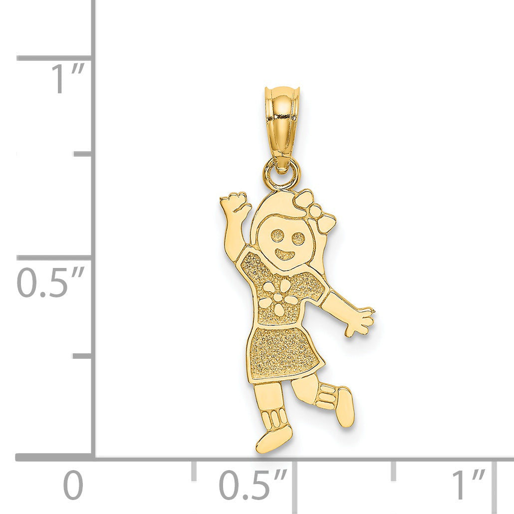 14K Yellow Gold Girl Charm
