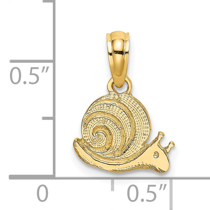 14K Yellow Gold Textured Mini Snail Charm
