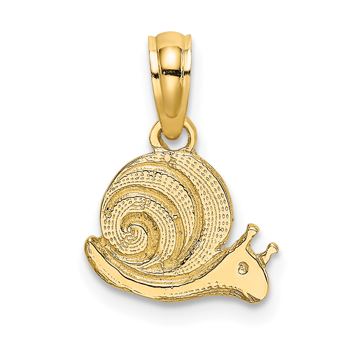 14K Yellow Gold Textured Mini Snail Charm