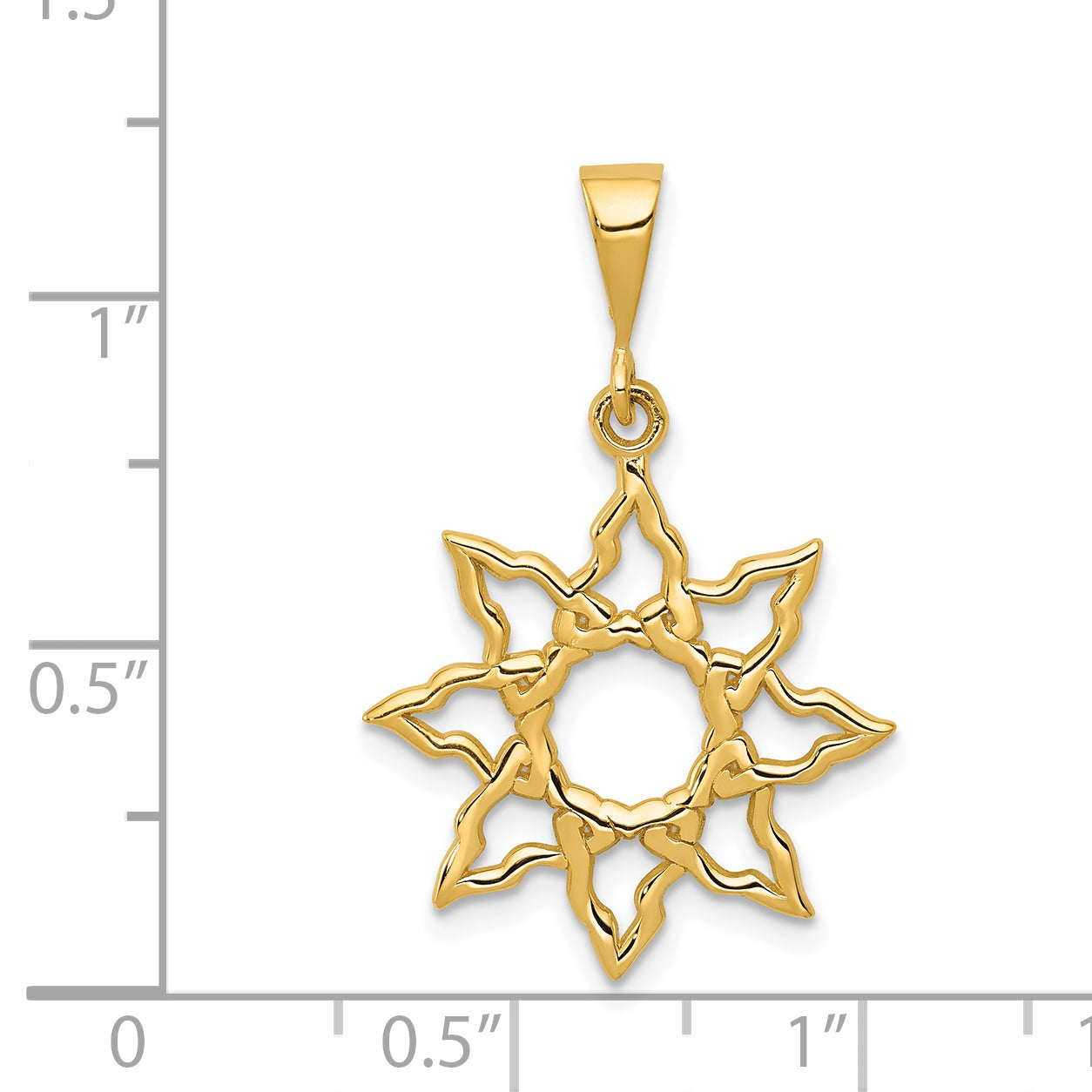 14K Yellow Gold Sun Charm