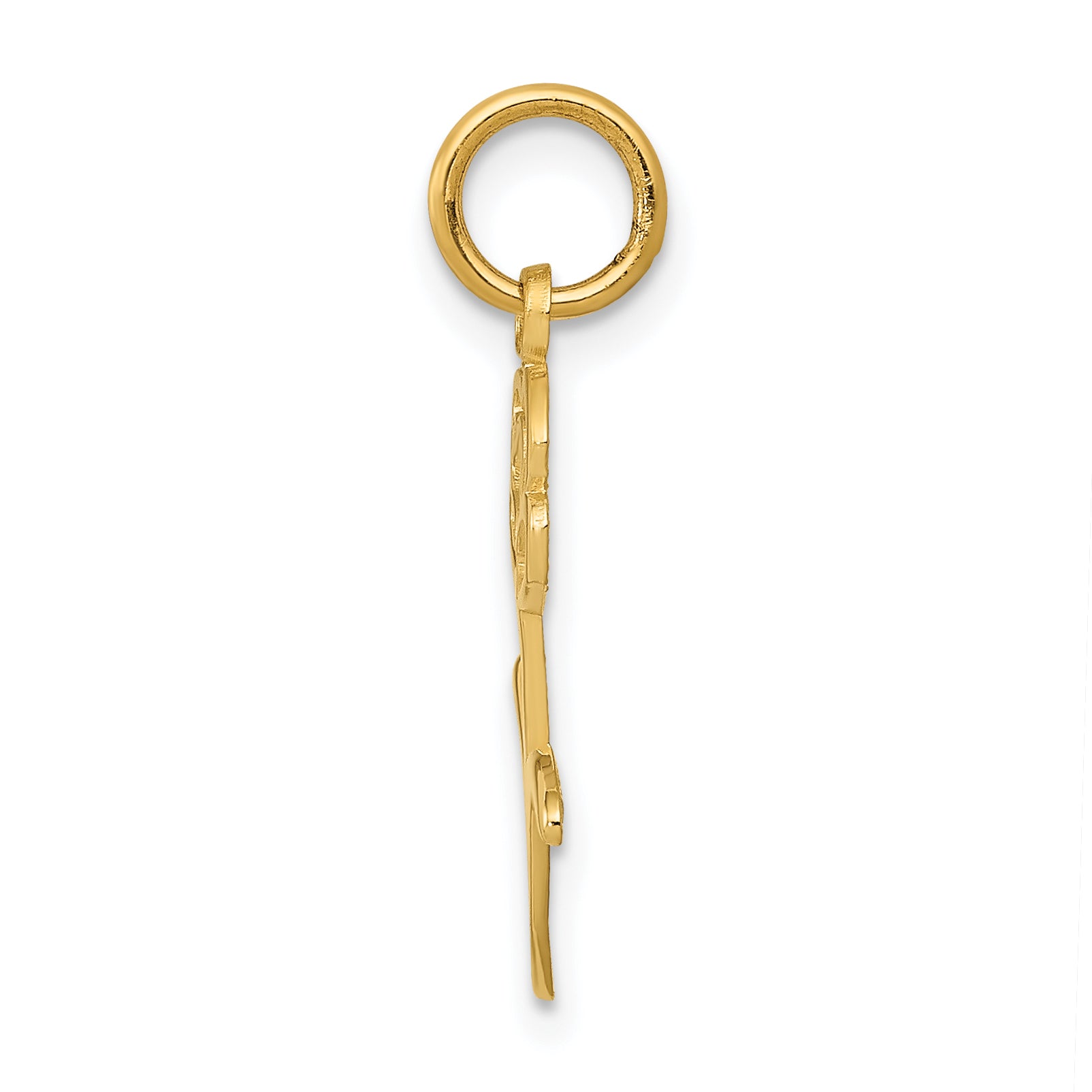 14K Yellow Gold Rose Charm