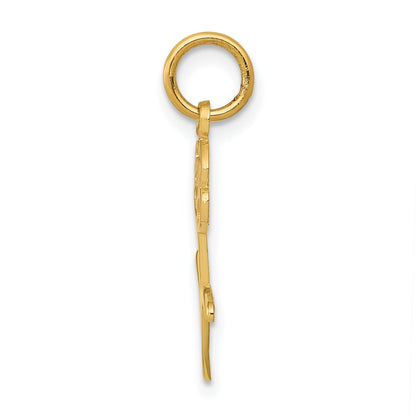 14K Yellow Gold Rose Charm