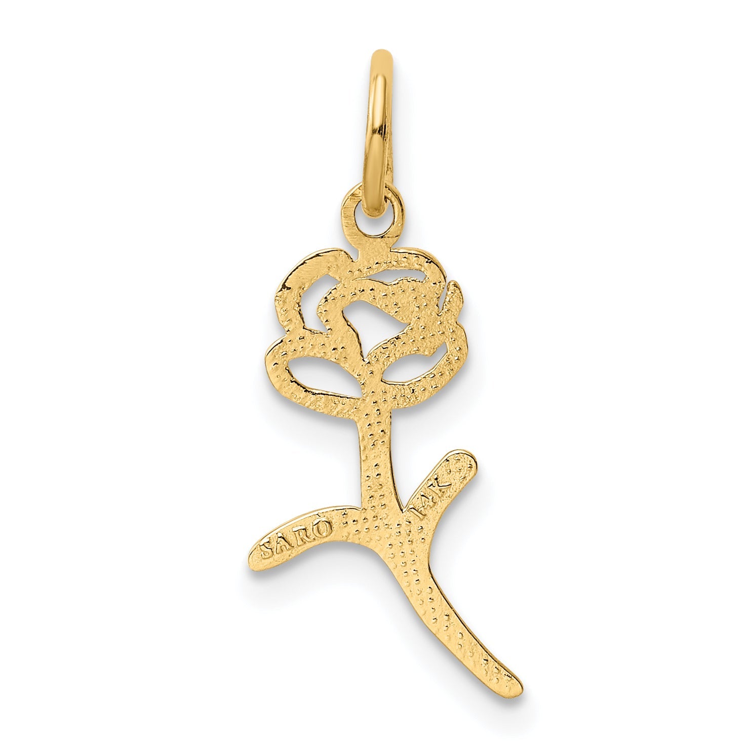 14K Yellow Gold Rose Charm