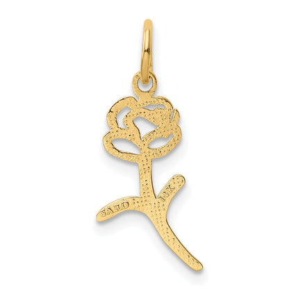 14K Yellow Gold Rose Charm