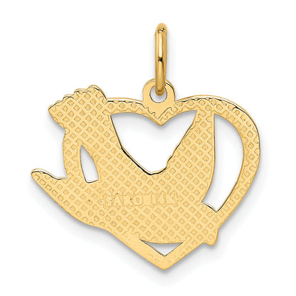 14K Yellow Gold Peace Bird Charm