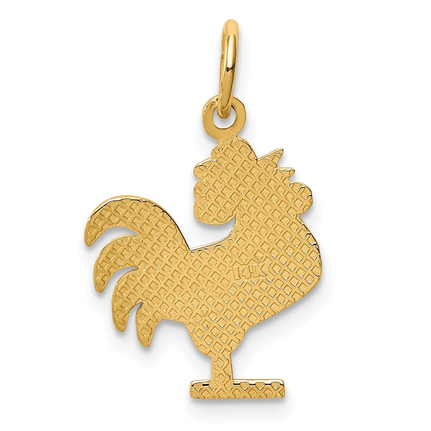 14K Yellow Gold Rooster Charm
