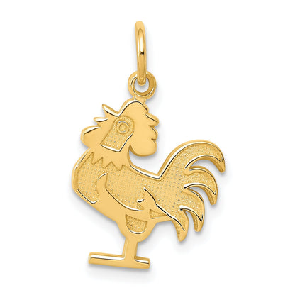 14K Yellow Gold Rooster Charm