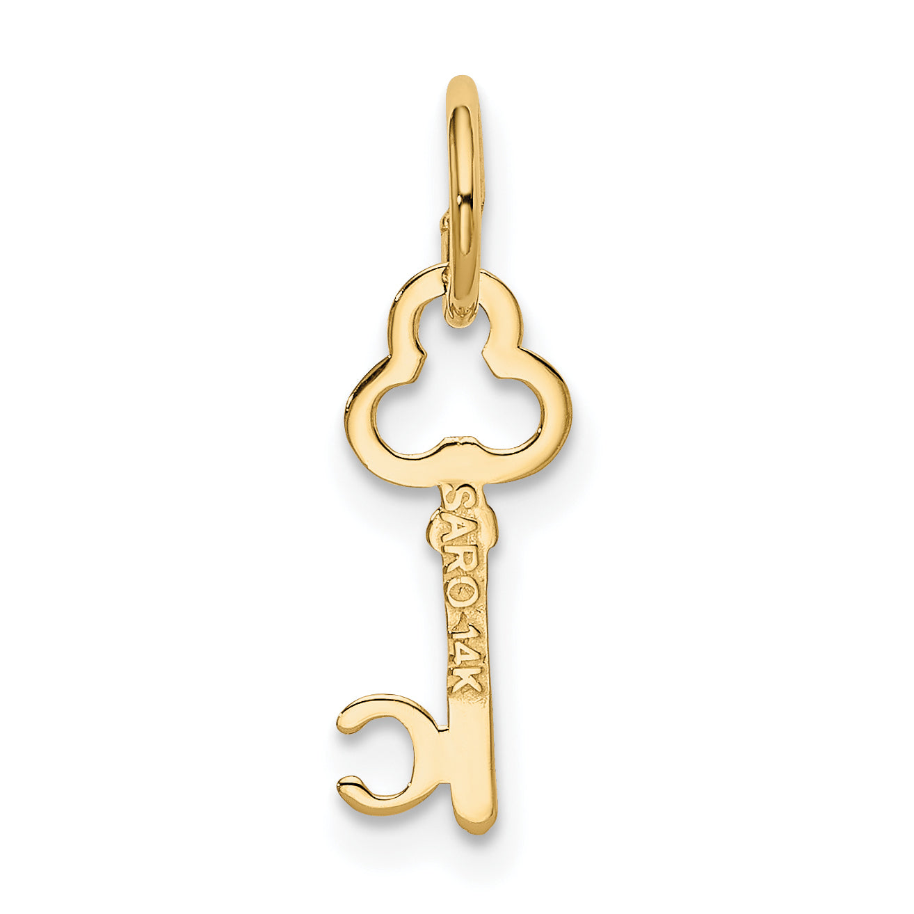 14K Yellow Gold Key Letter C Initial Charm