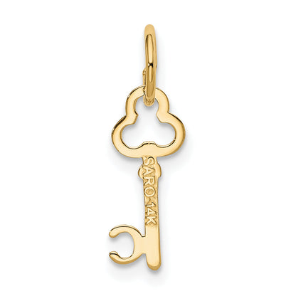 14K Yellow Gold Key Letter C Initial Charm