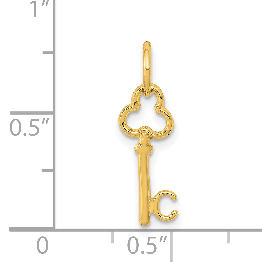 14K Yellow Gold Key Letter C Initial Charm
