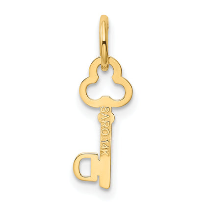 14K Yellow Gold Key Letter D Initial Charm