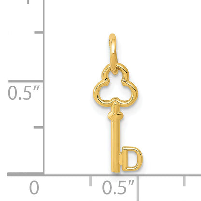 14K Yellow Gold Key Letter D Initial Charm