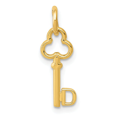 14K Yellow Gold Key Letter D Initial Charm