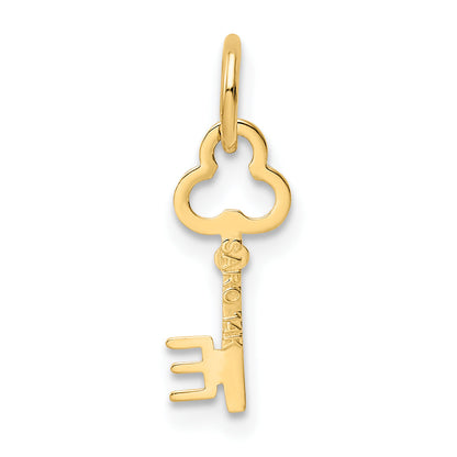 14K Yellow Gold Key Letter E Initial Charm